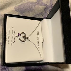 Sterling silver Purple Heart necklace